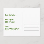 58e verjaardag – leuk vuurwerkpatroon + regenboog  briefkaart (Achterkant)