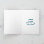 58e verjaardag: Leuke regenboog #, Aangepaste naam Kaart (Binnen)