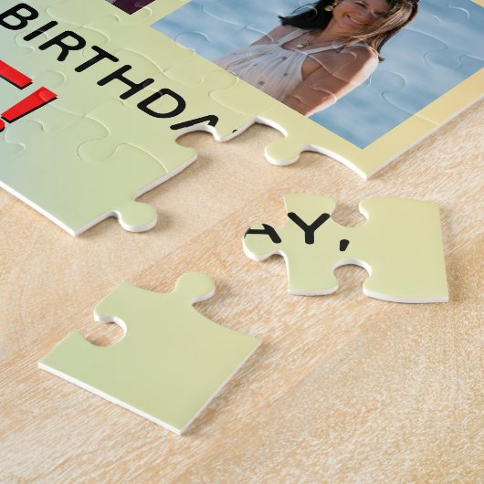 58e verjaardag: Leuke regenboog #, Aangepaste naam Legpuzzel (Zijkant)