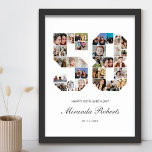 58e verjaardag nummer 58 aangepaste fotocollage poster<br><div class="desc">Vier 58ste verjaardag met dit gepersonaliseerde nummer 58 fotocollage poster. Dit aanpasbare geschenk is ook perfect voor trouwdag. Het is een geweldige manier om waardevolle herinneringen van je bruiloft en getrouwd leven weer te geven. Het poster bevat een collage van foto's die die speciale momenten vastleggen, en het kan worden...</div>