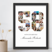 58e verjaardag nummer 58 aangepaste fotocollage poster