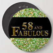 58e verjaardag ronde button 6,0 cm (Voorkant /achterkant)