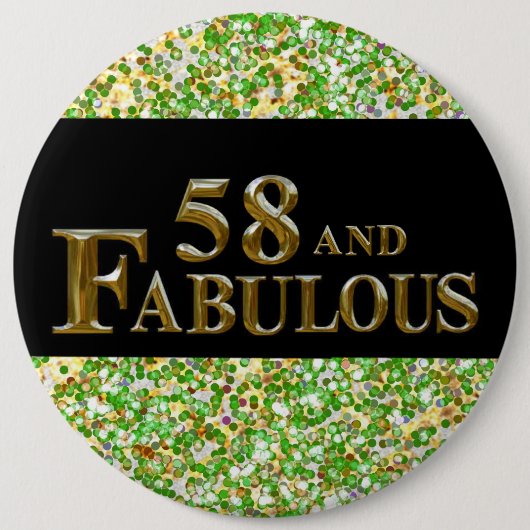 58e verjaardag ronde button 6,0 cm (Voorkant)