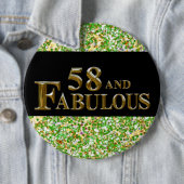 58e verjaardag ronde button 6,0 cm (In situ)