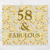 58e verjaardag sparkling wijnetiket (Enkel label)