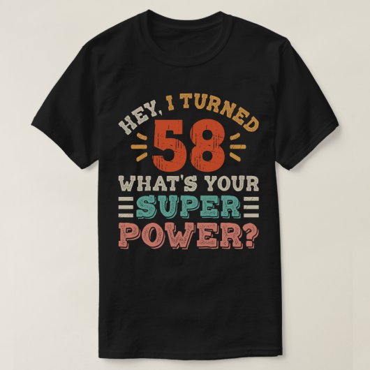58e verjaardag t-shirt (Design voorkant)