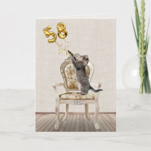 58e verjaardag van de ballonnen en de kat van de t kaart