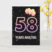 58e verjaardag van de luchtballonnen en Confetti Kaart (Gele Bloem)
