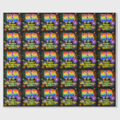 58e verjaardag: vuurwerk, regenboogblik # "58" cadeaupapier (Vlak)