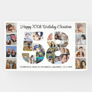 58e verjaardagsfeest Nummer 58 Fotocollage Spandoek