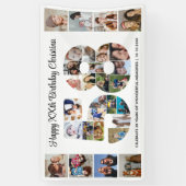 58e verjaardagsfeest Nummer 58 Fotocollage Spandoek (Verticaal)