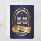 58e, verjaardagsfeest vrouw man, elegante kleur kaart (Voorkant)