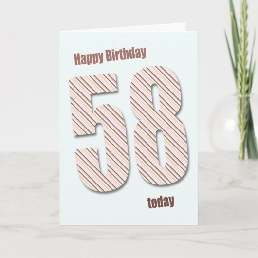 58e verjaardagskaart kaart (Voorkant)
