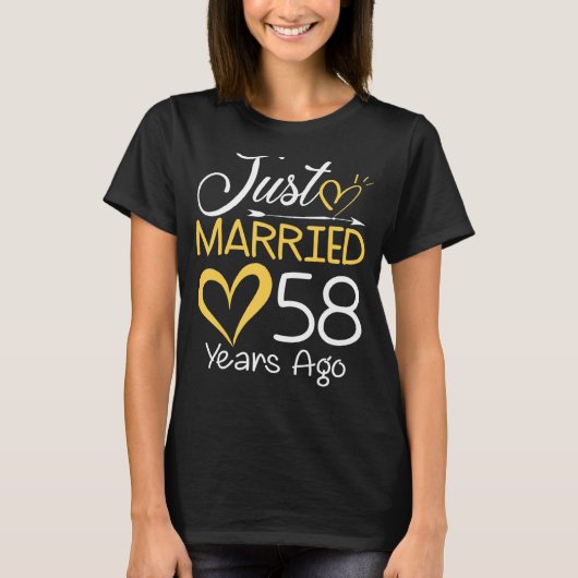58ste bruiloft Jubileum net getrouwd 58 jaar geled T-shirt (Voorkant)