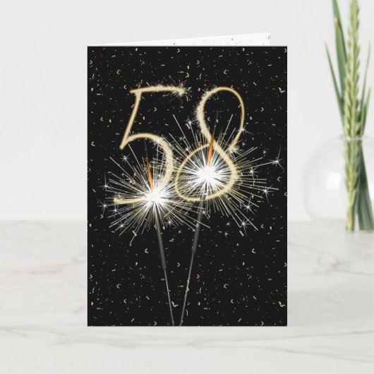 58ste bruiloft sparklers kaart (Voorkant)