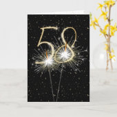 58ste bruiloft sparklers kaart (Gele Bloem)