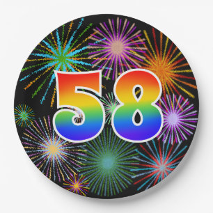 58ste Evenement - Leuk, Kleurrijk, Vet, Regenboog  Papieren Bordje
