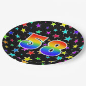 58ste Evenement: Vet, Leuk, Kleurrijke Regenboog 5 Papieren Bordje (Gekanteld)