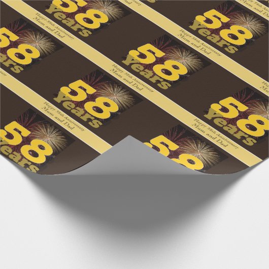 58ste Jubileum voor bruiloft Cadeaupapier (Hoek)