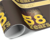 58ste Jubileum voor bruiloft Cadeaupapier (Rol Hoek)