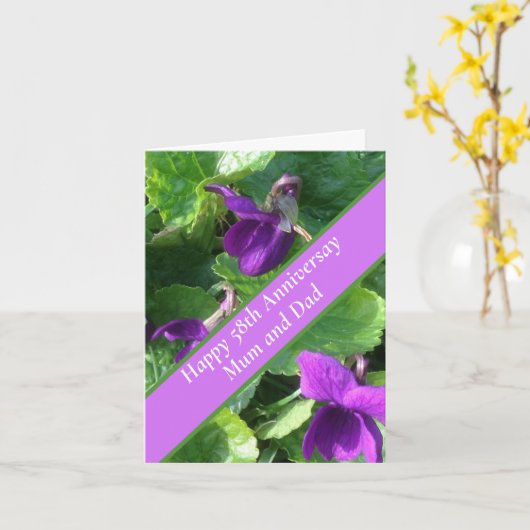 58ste Jubileum voor bruiloft Kaart (Gele Bloem)