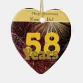 58ste Jubileum voor bruiloft Keramisch Ornament (Rechts)