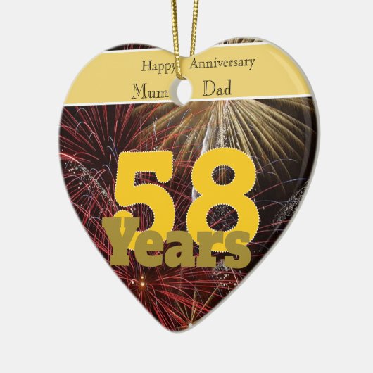 58ste Jubileum voor bruiloft Keramisch Ornament (Links)