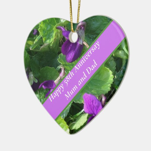 58ste Jubileum voor bruiloft Keramisch Ornament (Links)