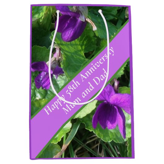 58ste Jubileum voor bruiloft Medium Cadeauzakje (Voorkant)