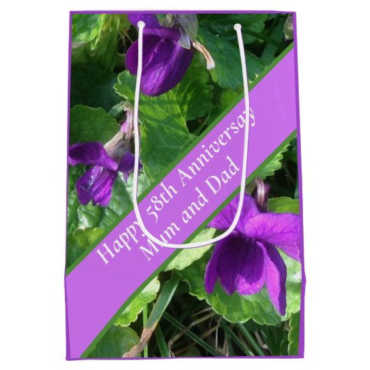 58ste Jubileum voor bruiloft Medium Cadeauzakje (Achterkant)