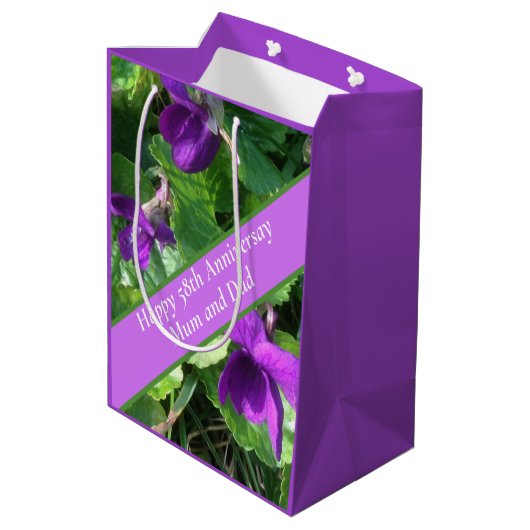 58ste Jubileum voor bruiloft Medium Cadeauzakje (Achterkant Gekanteld)