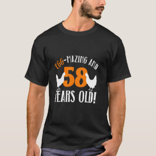 58ste verjaardag 58 jaar oud kippenboer kip  t-shirt