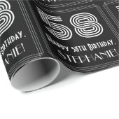 58ste verjaardag: Art Deco geïnspireerd look "58"  Cadeaupapier (Rol Hoek)