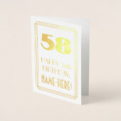 58ste verjaardag: Art Deco geïnspireerd look "58"  Folie Kaarten (Voorkant)