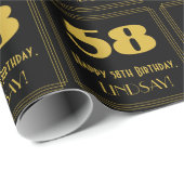 58ste verjaardag - Art Deco Geïnspireerde look "58 Cadeaupapier (Rol Hoek)