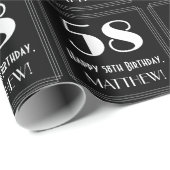 58ste verjaardag - Art Deco Geïnspireerde look "58 Cadeaupapier (Rol Hoek)