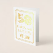 58ste verjaardag - Art Deco geïnspireerde look "58 Folie Kaarten (Voorkant)