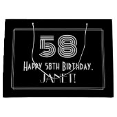 58ste verjaardag — Art Deco geïnspireerde look "58 Groot Cadeauzakje (Voorkant)