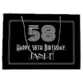 58ste verjaardag — Art Deco geïnspireerde look "58 Groot Cadeauzakje (Achterkant)