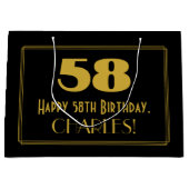 58ste verjaardag — Art Deco geïnspireerde look "58 Groot Cadeauzakje (Voorkant)