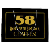 58ste verjaardag — Art Deco geïnspireerde look "58 Groot Cadeauzakje (Achterkant)
