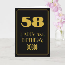 58ste verjaardag - Art Deco Geïnspireerde look "58 Kaart