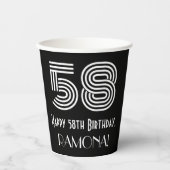 58ste verjaardag — Art Deco Geïnspireerde look "58 Papieren Bekers (Voorkant)