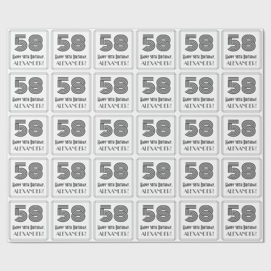 58ste verjaardag: Art Deco geïnspireerde stijl "58 Cadeaupapier (Vlak)