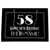 58ste verjaardag: Art Deco geïnspireerde stijl "58 Groot Cadeauzakje (Voorkant)