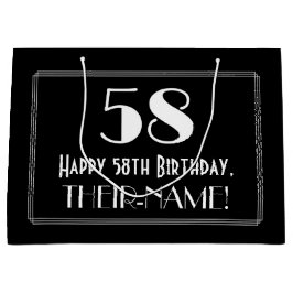 58ste verjaardag: Art Deco geïnspireerde stijl "58 Groot Cadeauzakje