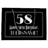 58ste verjaardag: Art Deco geïnspireerde stijl "58 Groot Cadeauzakje (Achterkant)
