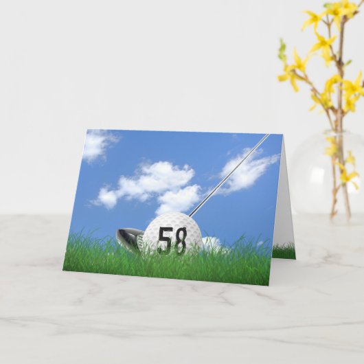 58ste verjaardag golf op gras kaart (Gele Bloem)
