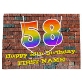 58ste verjaardag: Leuk, op graffiti geïnspireerd r Groot Cadeauzakje (Voorkant)