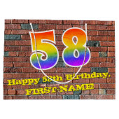 58ste verjaardag: Leuk, op graffiti geïnspireerd r Groot Cadeauzakje (Achterkant)